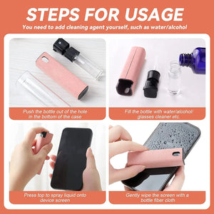 2 In1 Mobile Screen Cleaner Spray Bottle Set